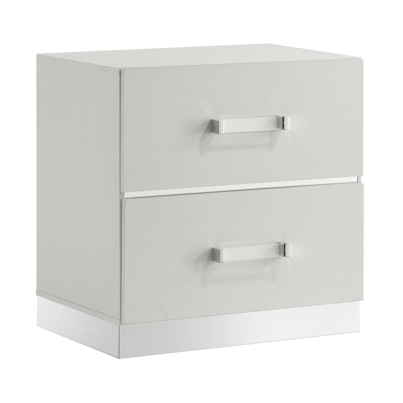 New Classic Furniture Europa Wood 2 Nightstand with Panels in White