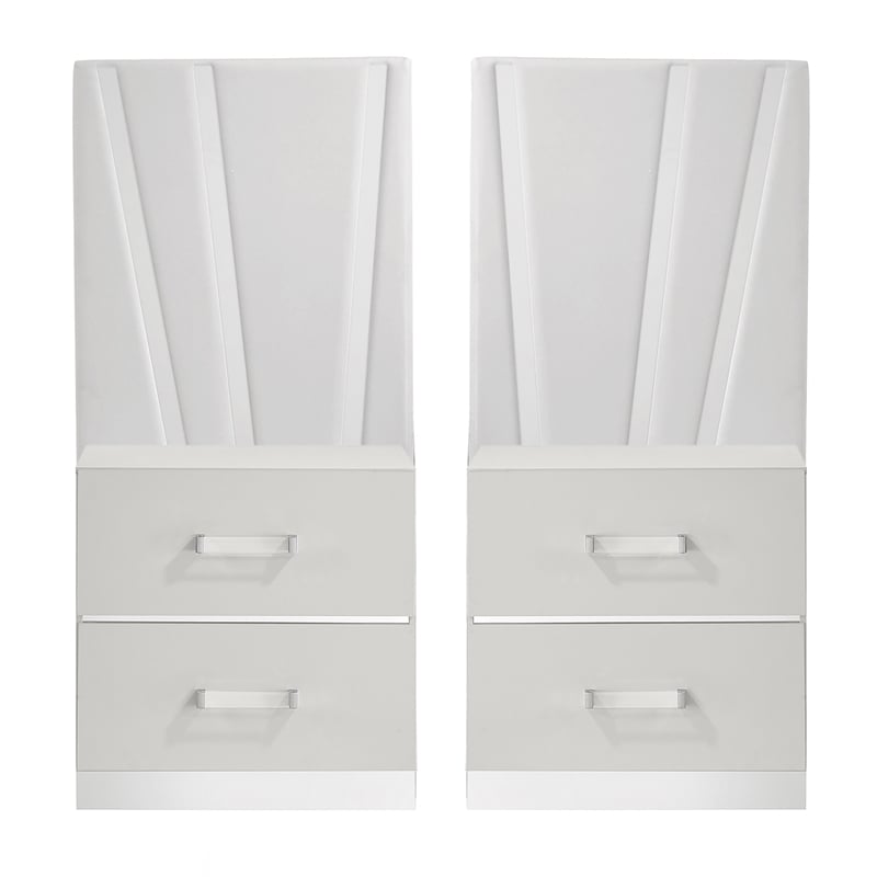 New Classic Furniture Europa Wood 2 Nightstand with Panels in White