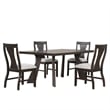New Classic Furniture Chestnut Ridge 5-Piece Wood Dining Table Set in Brown