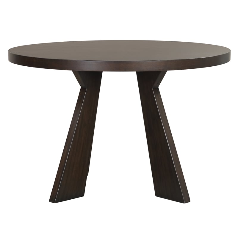 New Classic Furniture Chestnut Ridge 47&quot Wood Round Dining Table in Brown