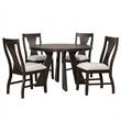 New Classic Furniture Chestnut Ridge 5-Piece Wood Round Table Set in Brown