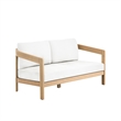 New Classic Furniture Wesley 4-pc Wood Patio Conversation Set in Natural/White