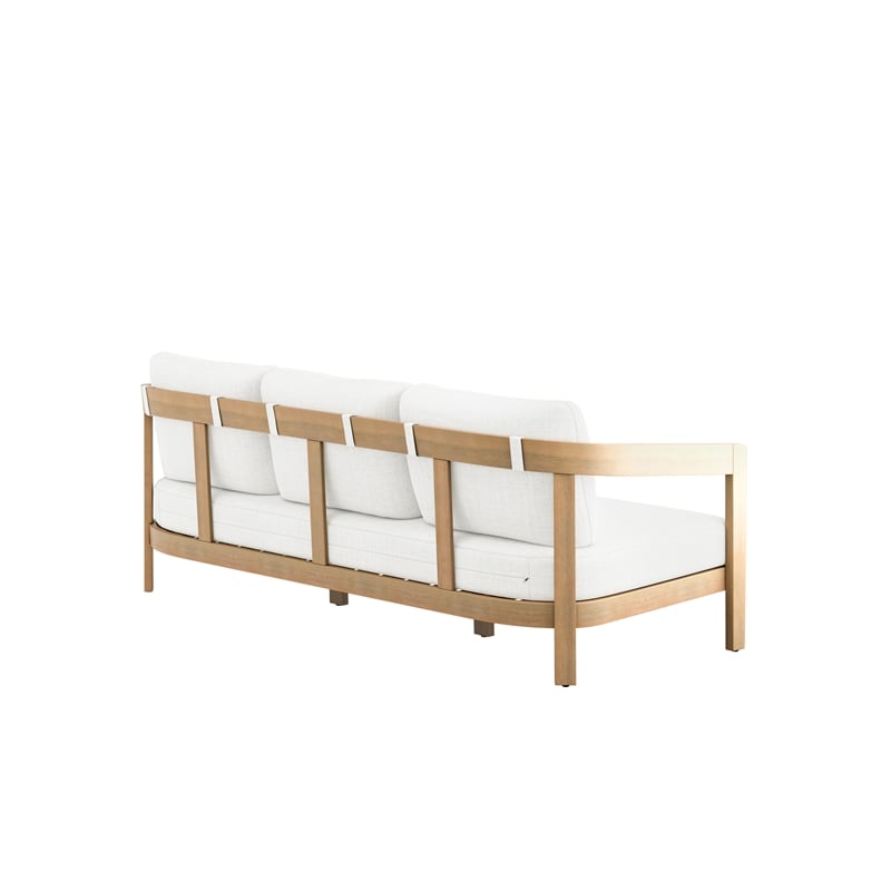 New Classic Furniture Wesley 4-pc Wood Patio Conversation Set in Natural/White