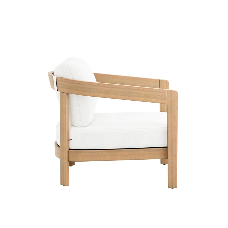 New Classic Furniture Wesley 5-pc Wood Patio Conversation Set in Natural/White