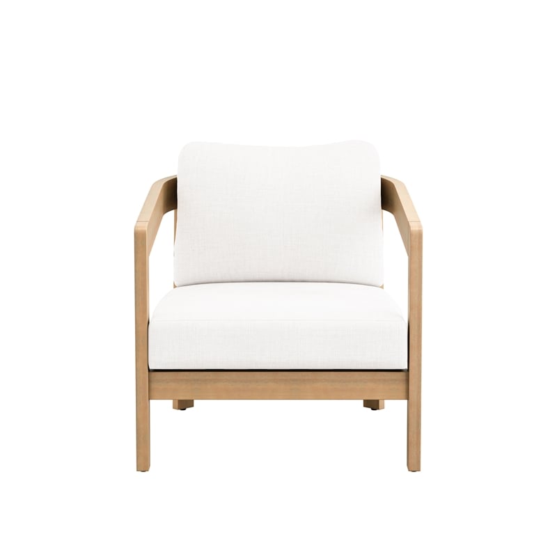 New Classic Furniture Wesley 5-pc Wood Patio Set with Loveseat in Natural/White
