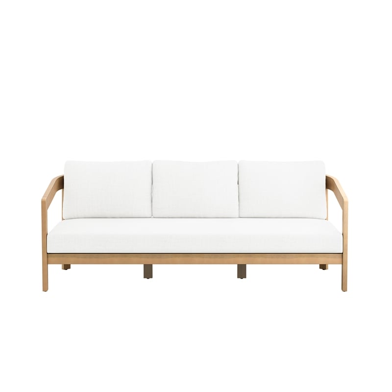 New Classic Furniture Wesley 5-pc Wood Patio Set with Sofa in Natural/White