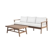 New Classic Furniture Ashton 2-Piece Wood Patio Conversation Set in Natural