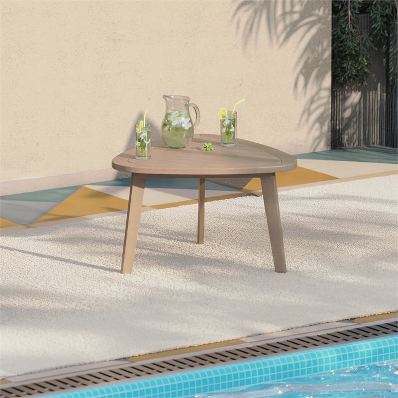 New Classic Furniture Radius Wood Patio End Table in Natural