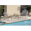 New Classic Furniture Radius 3-Piece Wood Patio Set in Gray