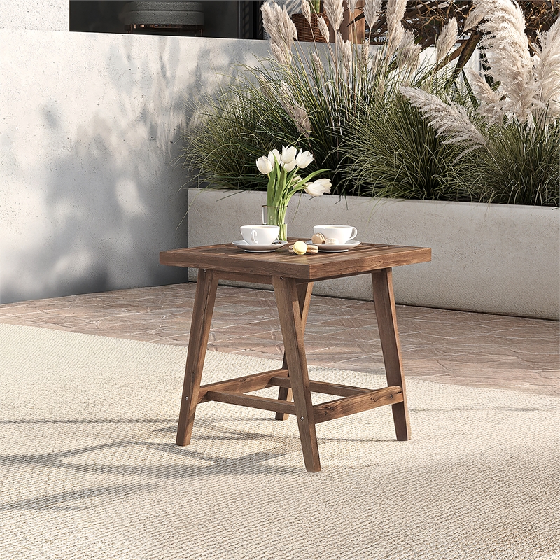 New Classic Furniture Ashton Wood Patio End Table in Natural