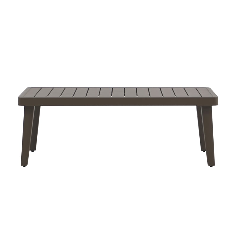 New Classic Furniture Genova Aluminum Patio Coffee Table in Brown