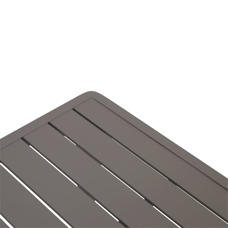 New Classic Furniture Genova Aluminum Patio Coffee Table in Brown