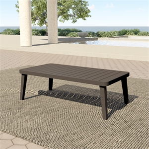 New Classic Furniture Genova Aluminum Patio Coffee Table in Brown