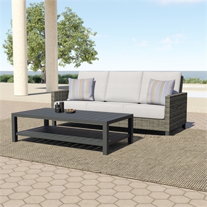 new classic furniture bungalow 2-piece metal & wicker patio set in gray