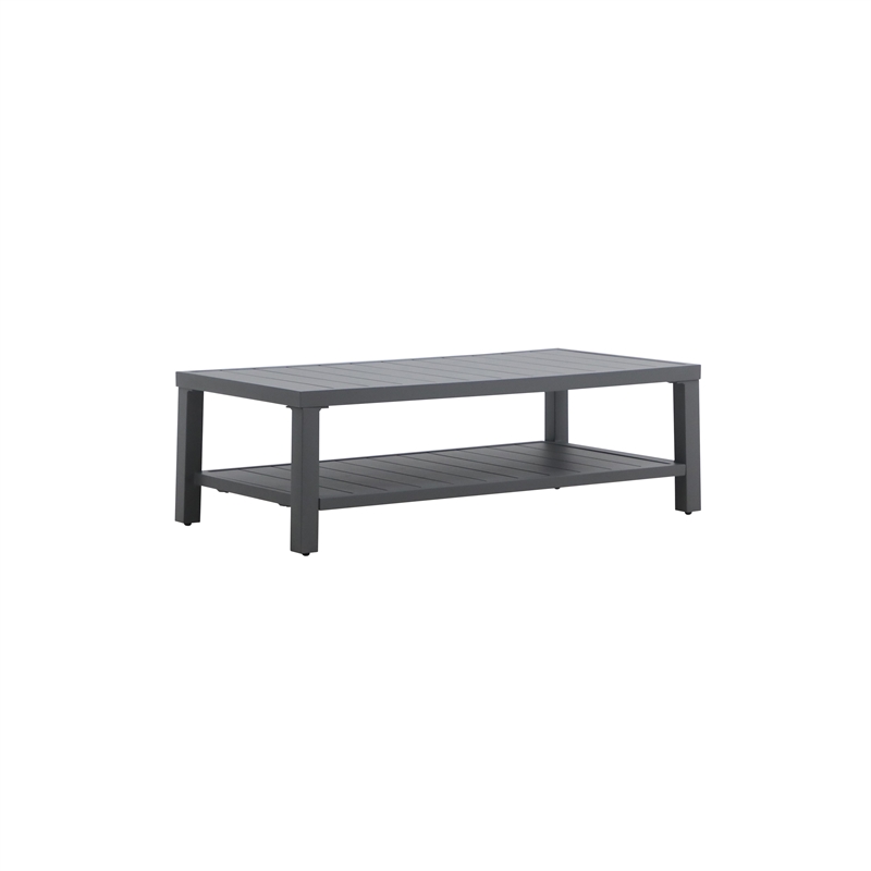 New Classic Furniture Bungalow Metal Patio Coffee Table in Gray