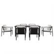 New Classic Furniture Moana 7-Piece Aluminum Patio Dining Set in Brown/Ivory