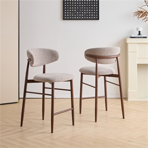 new classic furniture royce metal/fabric counter chair in toast brown (set of 2)