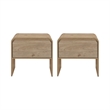 New Classic Furniture Mara 2-Piece Wood End Table/Bedside Table in Natural