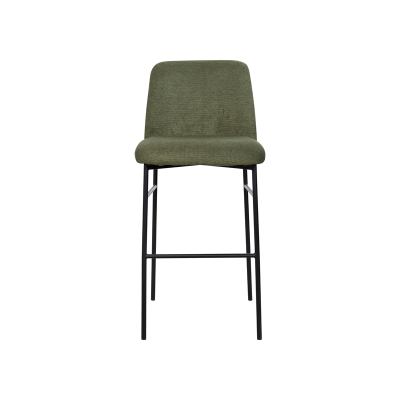 New Classic Furniture Erik Metal and Fabric Bar Chair in Green (Set of 2)