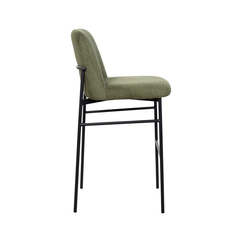 New Classic Furniture Erik Metal and Fabric Bar Chair in Green (Set of 2)