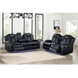 New Classic Furniture Orion II 2-Pc Faux Leather Power Living Room Set in Black