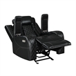 New Classic Furniture Orion II 3-Pc Faux Leather Power Living Room Set in Black
