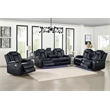 New Classic Furniture Orion II 3-Pc Faux Leather Power Living Room Set in Black