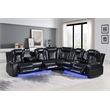 New Classic Furniture Orion II 3-Pc Faux Leather Power Sectional in Black