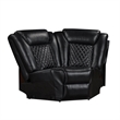 New Classic Furniture Orion II 3-Pc Faux Leather Power Sectional in Black
