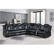 New Classic Furniture Orion II 3-Pc Faux Leather Power Sectional in Black