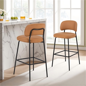 new classic furniture blythe metal/vegan leather bar chair (2 pcs)