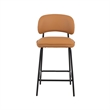 New Classic Furniture Blythe Metal/Vegan Leather Counter Chair in Orange (2 pcs)