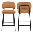 New Classic Furniture Blythe Metal/Vegan Leather Counter Chair in Orange (2 pcs)