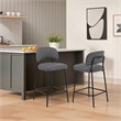 New Classic Furniture Blythe Metal/Vegan Leather Counter Chair in Gray (2 pcs)