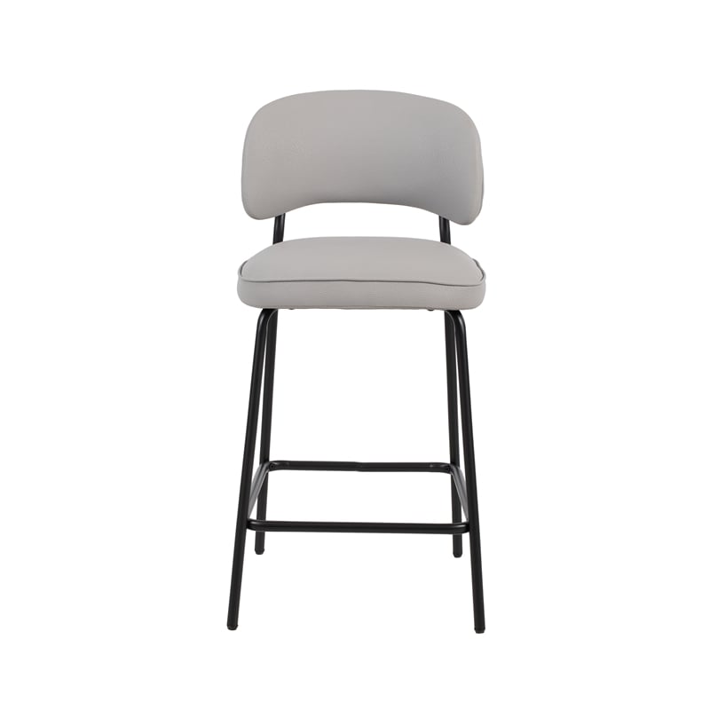 New Classic Furniture Blythe Metal/Vegan Leather Counter Chair in Ivory (2 pcs)