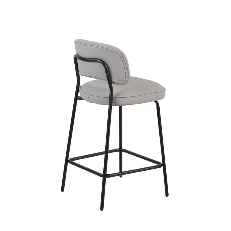 New Classic Furniture Blythe Metal/Vegan Leather Counter Chair in Ivory (2 pcs)