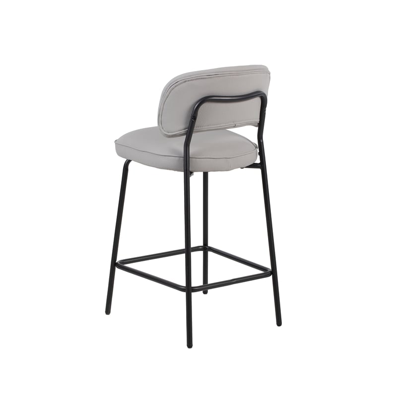 New Classic Furniture Blythe Metal/Vegan Leather Counter Chair in Ivory (2 pcs)