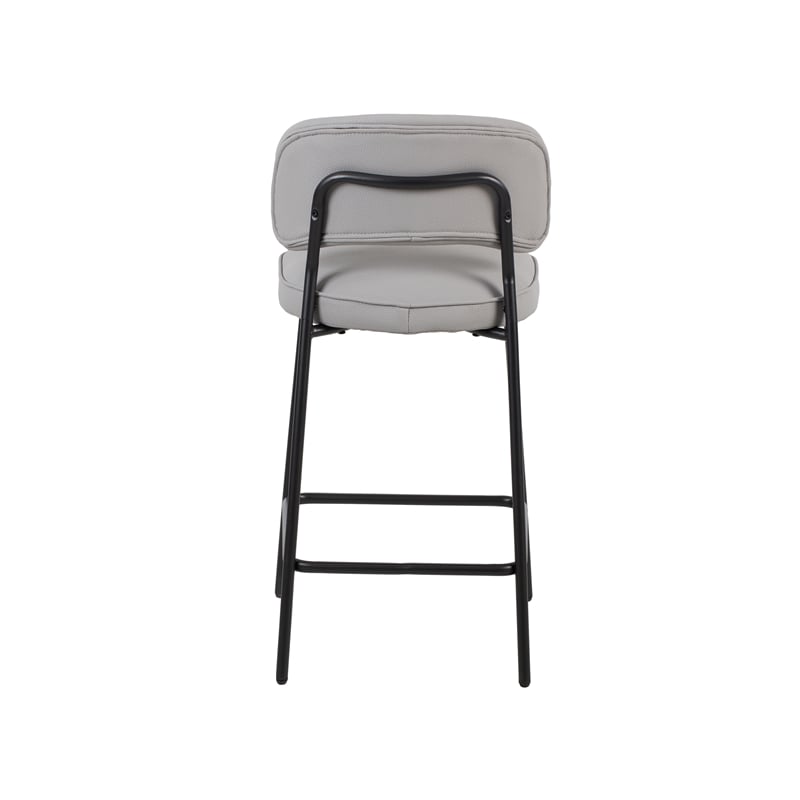 New Classic Furniture Blythe Metal/Vegan Leather Counter Chair in Ivory (2 pcs)