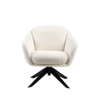 New Classic Furniture Fleming Metal and Fabric Swivel Lounge Chair in Ivory