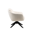 New Classic Furniture Fleming Metal and Fabric Swivel Lounge Chair in Ivory