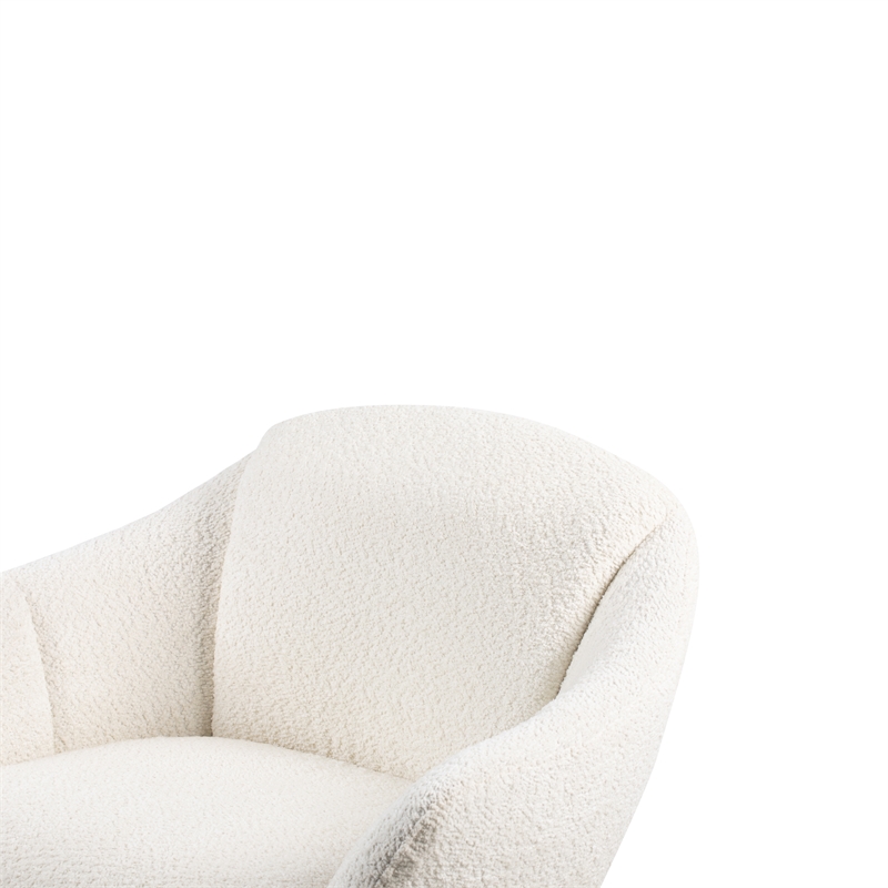 New Classic Furniture Fleming Metal and Fabric Swivel Lounge Chair in Ivory