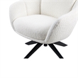 New Classic Furniture Fleming Metal and Fabric Swivel Lounge Chair in Ivory