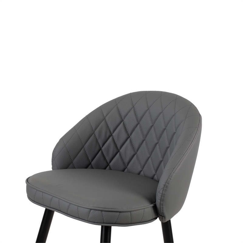 New Classic Furniture Oliver Metal/Vegan Leather Bar Chair in Gray (Set of 2)