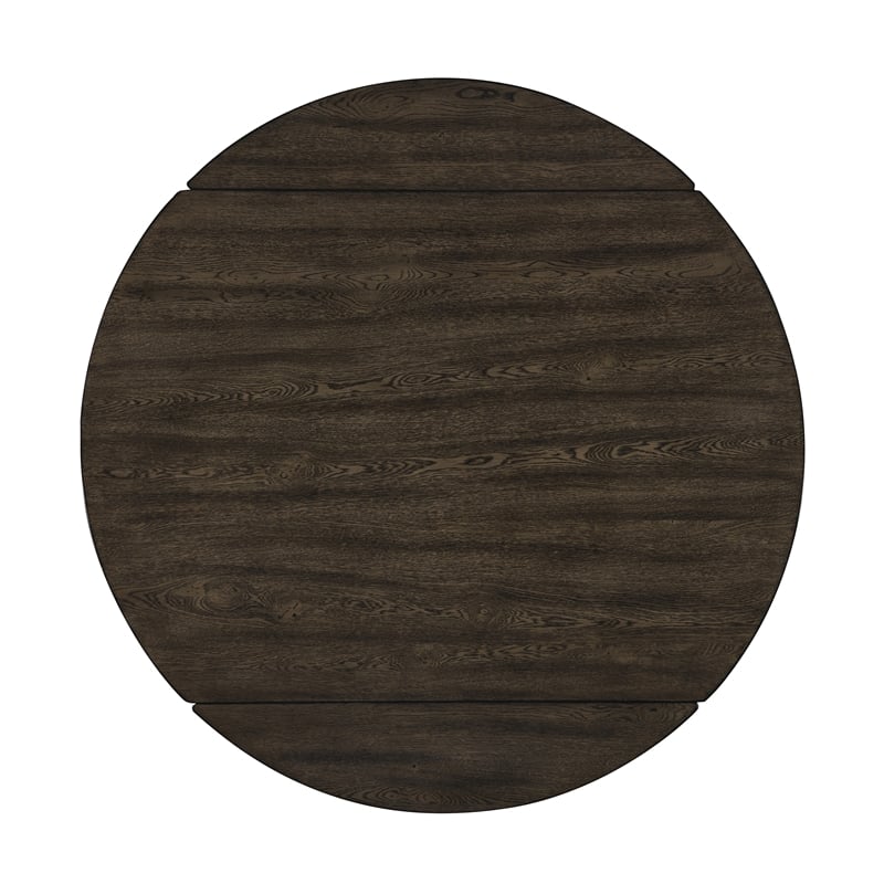 New Classic Furniture Rex 7 Pcs Wood Round Dining Set with Leaf Table in Walnut