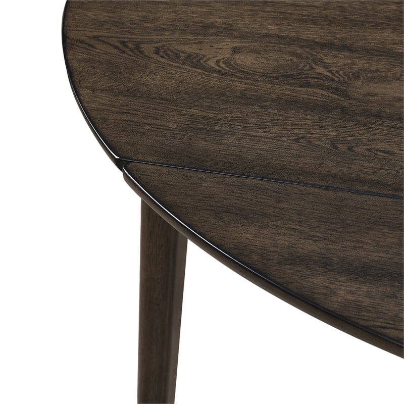 New Classic Furniture Rex 7 Pcs Wood Round Dining Set with Leaf Table in Walnut