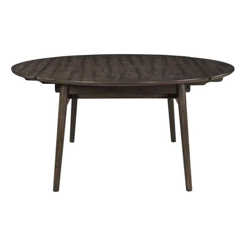 New Classic Furniture Rex Wood Dining Table with Self-Storing Leaves in Walnut
