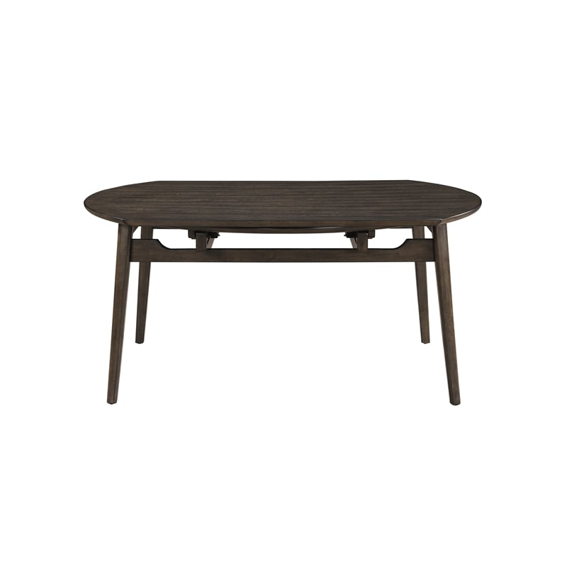 New Classic Furniture Rex Wood Dining Table with Self-Storing Leaves in Walnut
