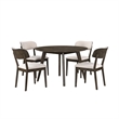 New Classic Furniture Rex 5-Piece Wood Round Dining Set in Walnut