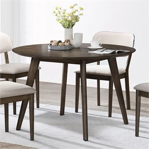 New Classic Furniture Rex 48&quot Wood Round Dining Table in Walnut