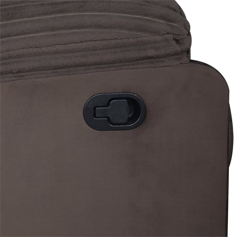 New Classic Furniture Willow Wood & Fabric Glider Recliner in Brown